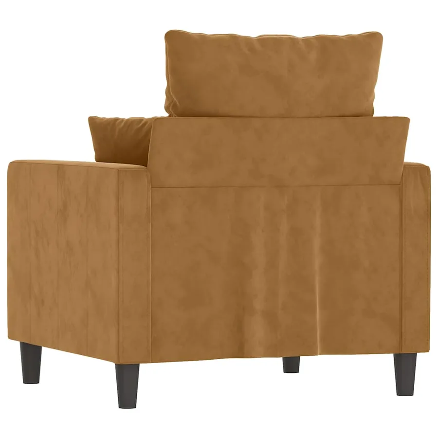 Fauteuil Marron 60 cm Velours - 5
