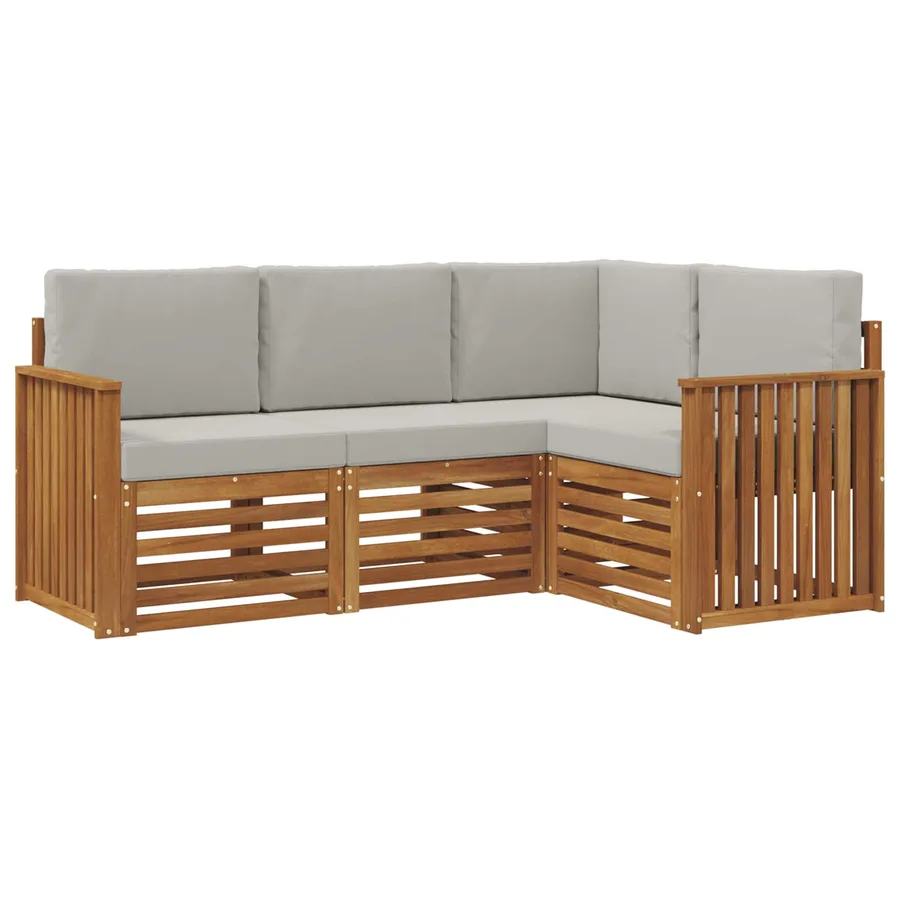 Ensembles de canapés avec coussin 4 pcs Gris Naturel et Clair - 2