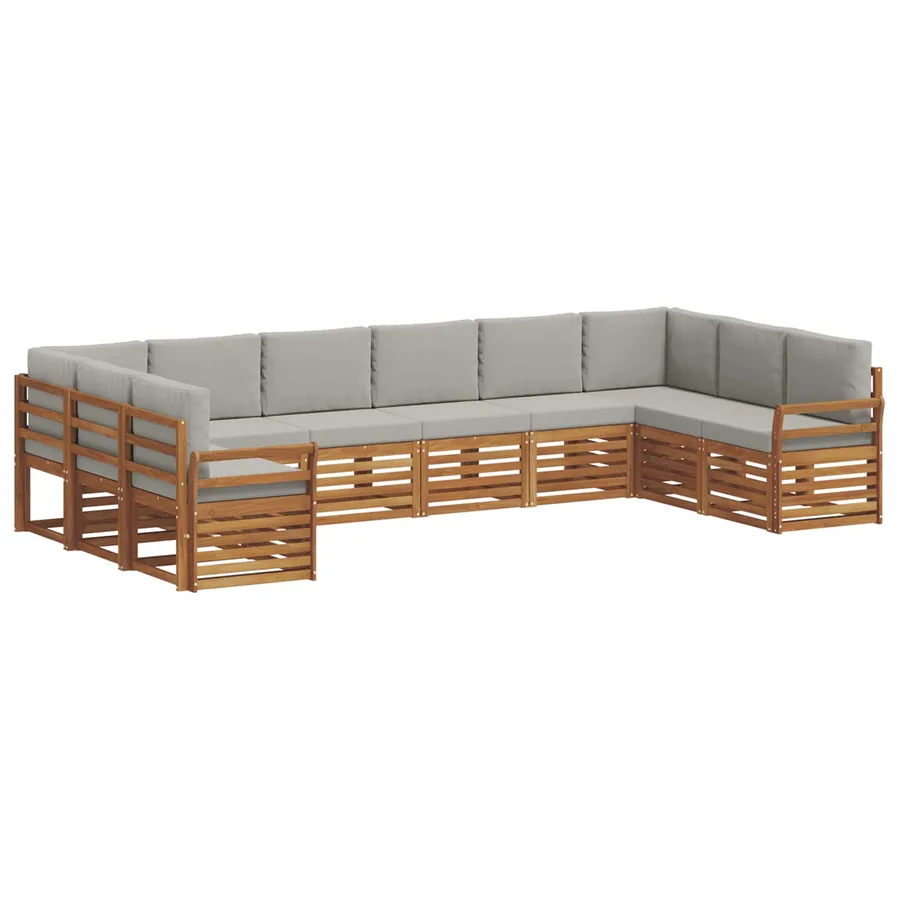 Ensemble de canapé d'angle 10 pcs Gris Naturel et Clair - 2