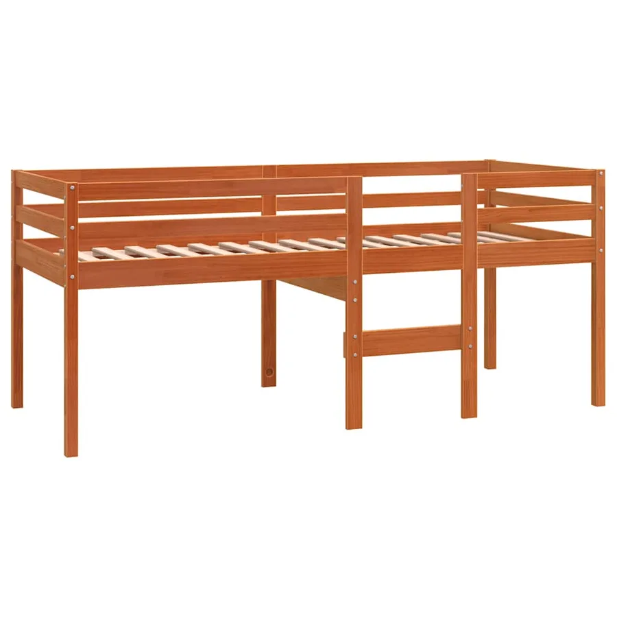 Lit haut sans matelas cire marron 75x190 cm bois massif - 3
