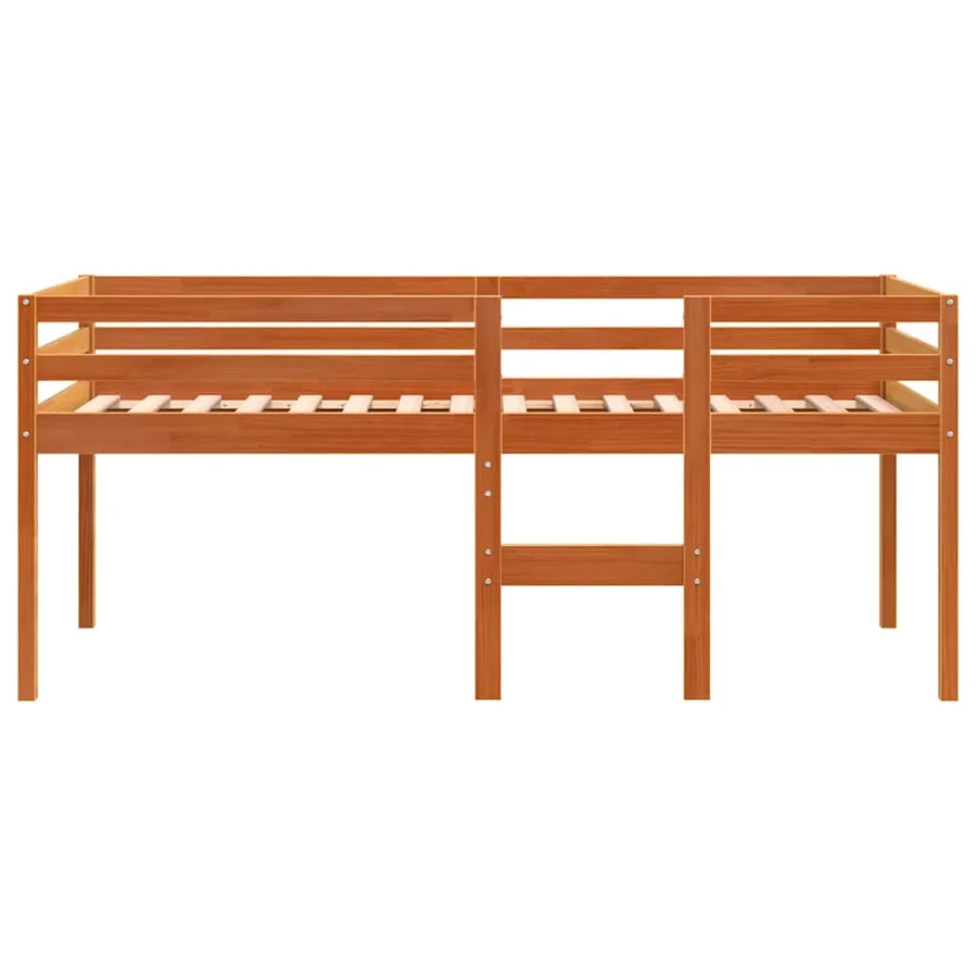 Lit haut sans matelas cire marron 75x190 cm bois massif - 4