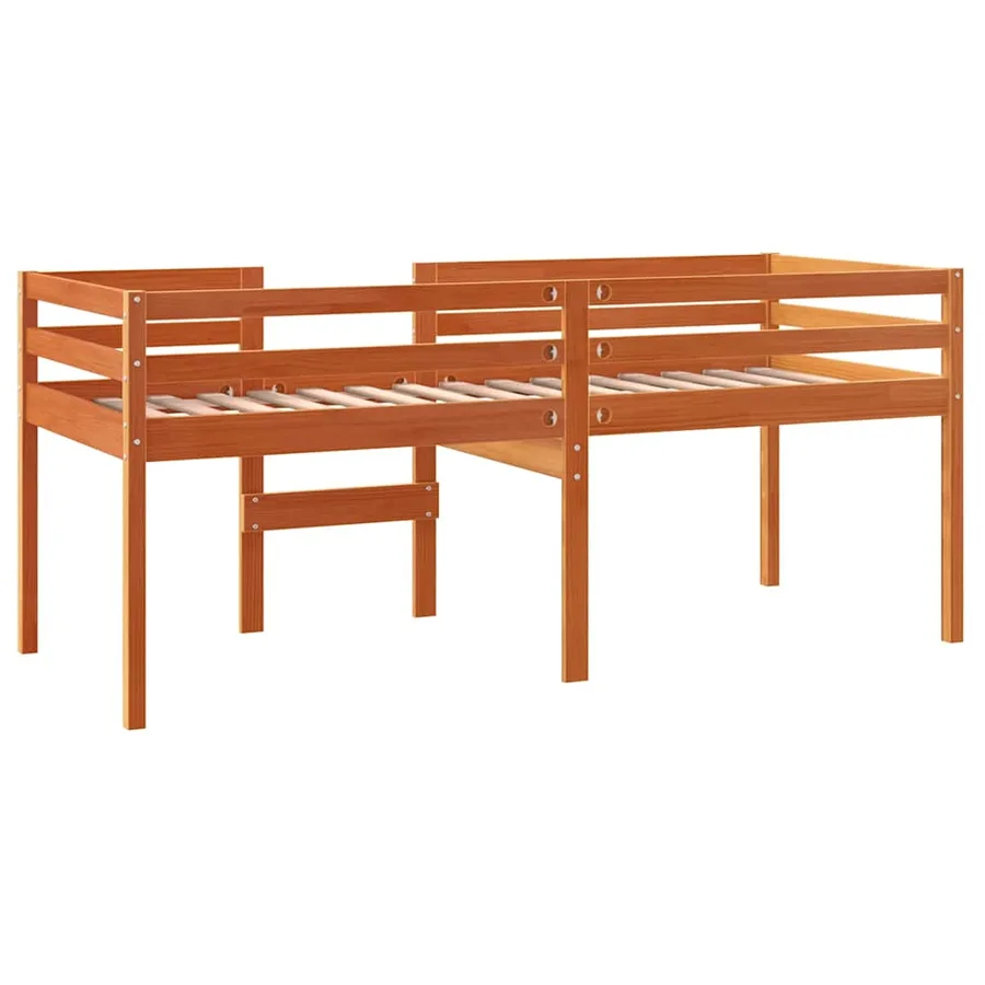Lit haut sans matelas cire marron 75x190 cm bois massif - 6