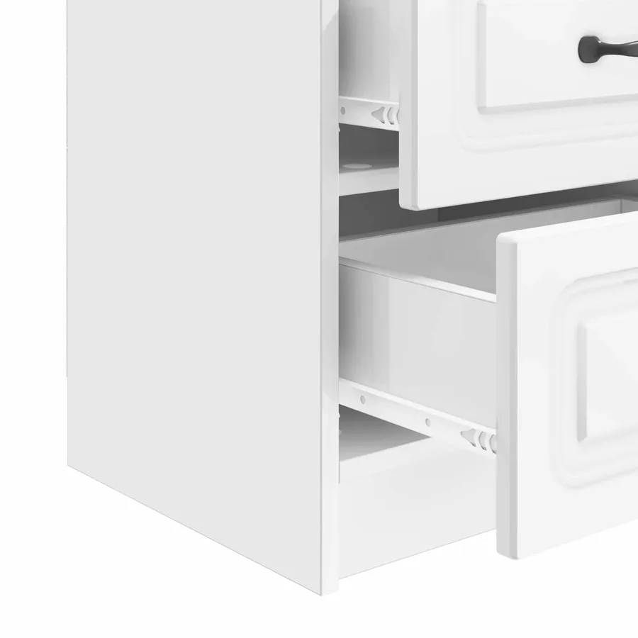 Cabinet de chevet 2 pcs Blanc brillant 43 x 34,5 x 44,5 cm - 11