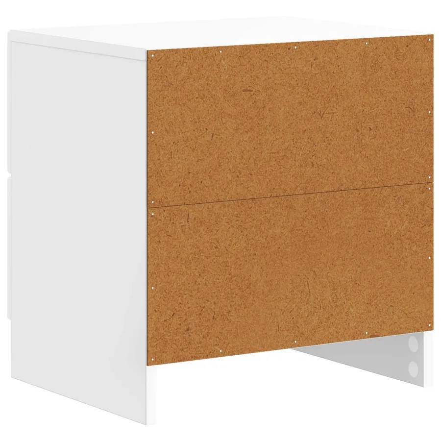 Cabinet de chevet 2 pcs Blanc brillant 43 x 34,5 x 44,5 cm - 9