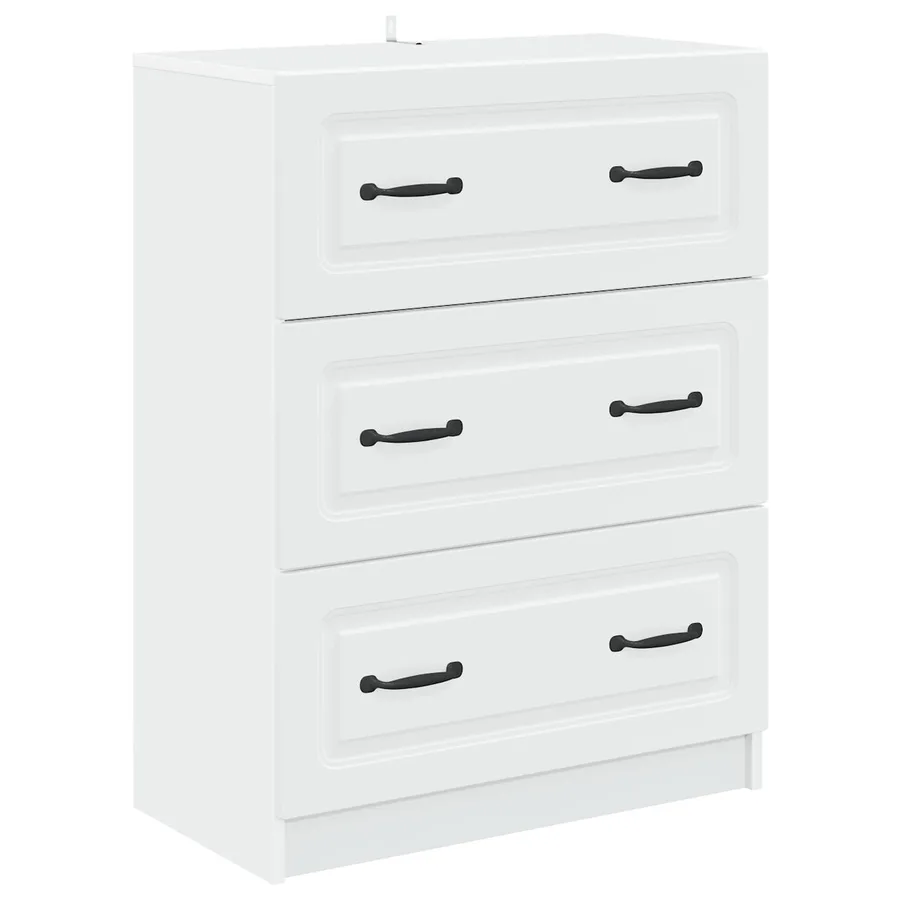 Armoire à tiroirs Blanc 66 x 34,5 x 87 cm Bois d'ingénierie - 2