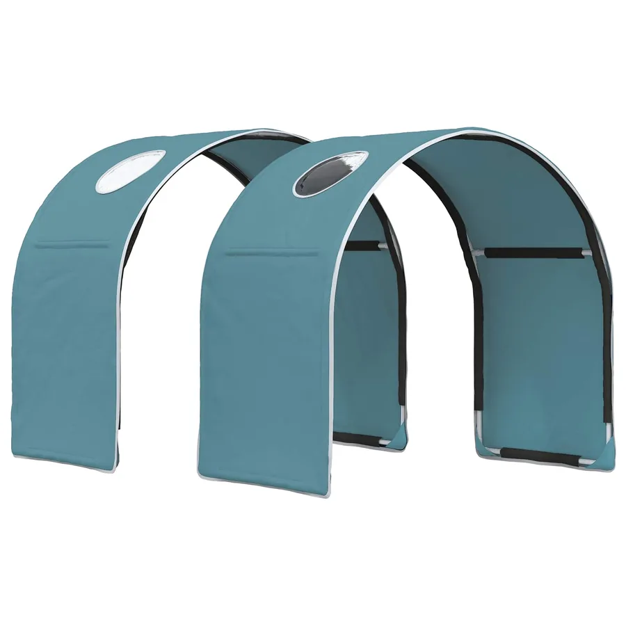 Lit avec Tunnel 3 pc Chêne Artisanal et Bleu Clair - 5
