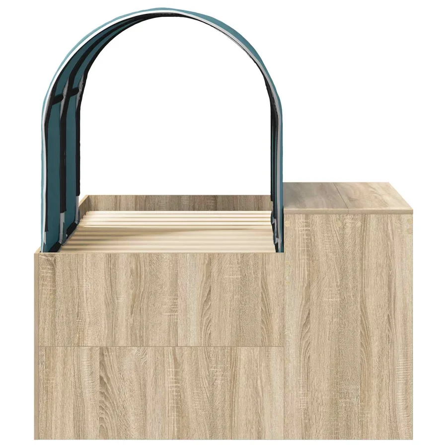 Lit avec Tunnel 3 pc Chêne Artisanal et Bleu Clair - 7