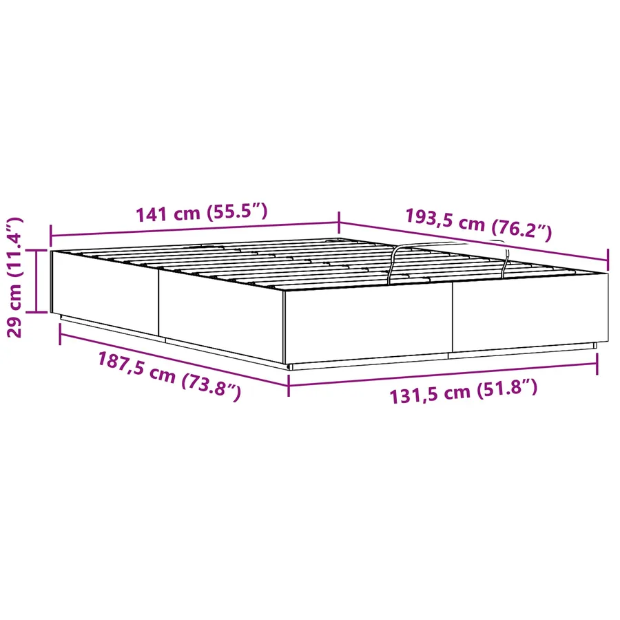 Cadre de lit ottoman avec rangement Blanc 140 x 190 cm - 12