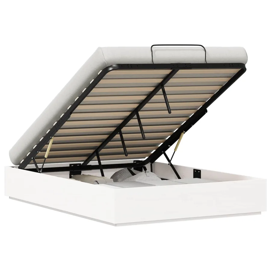 Cadre de lit ottoman avec rangement Blanc 140 x 190 cm - 2