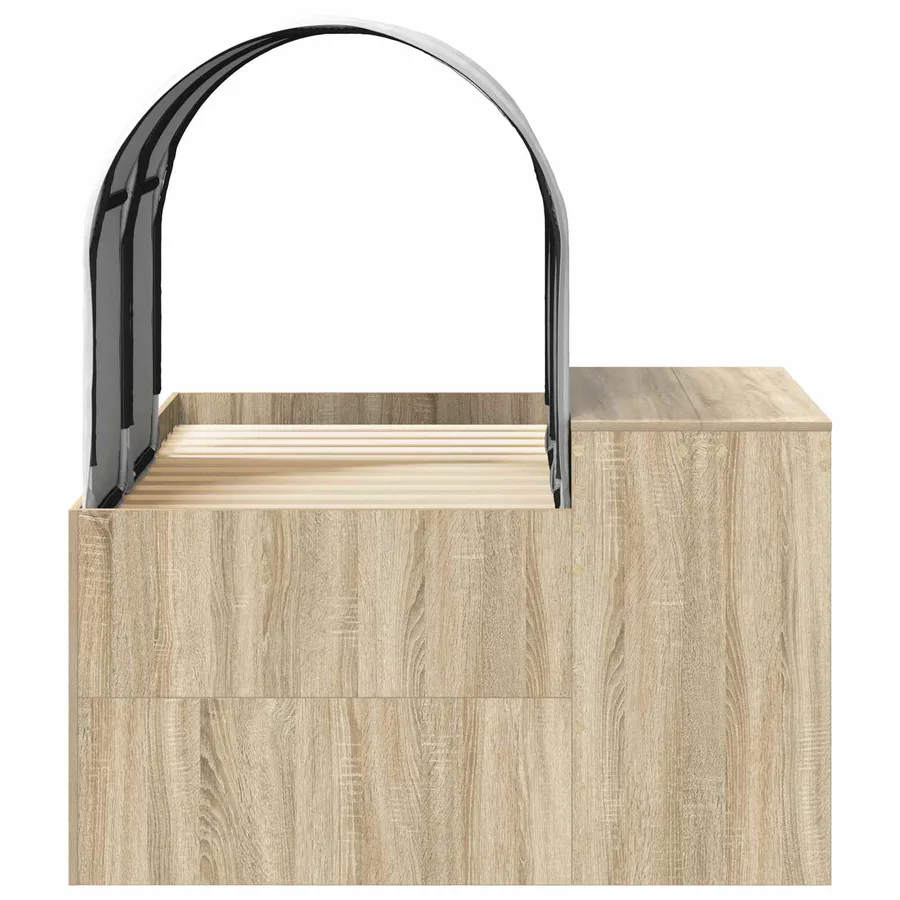 Lit avec Tunnel 3 pc Chêne Artisanal et Blanc Bois d'ingénierie - 7