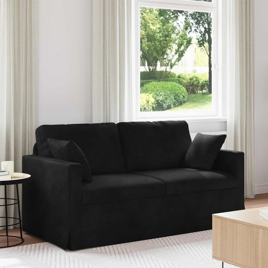 Canapé Noir 158 x 78 x 80 cm Velours