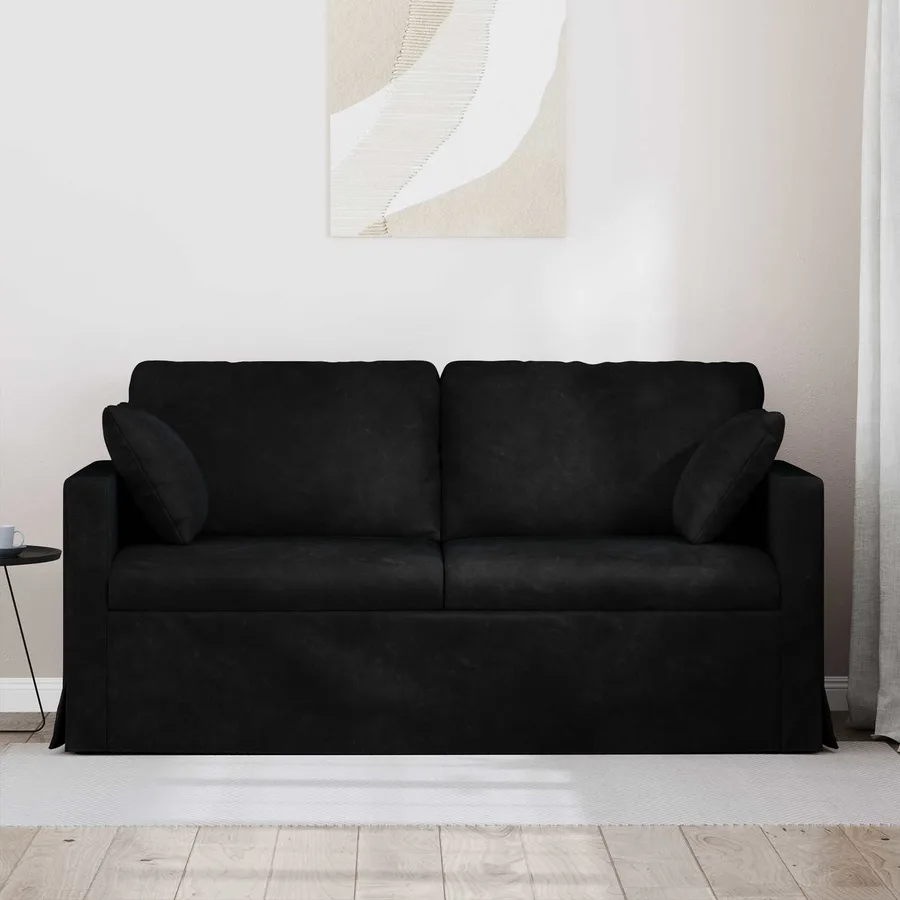 Canapé Noir 158 x 78 x 80 cm Velours - 3