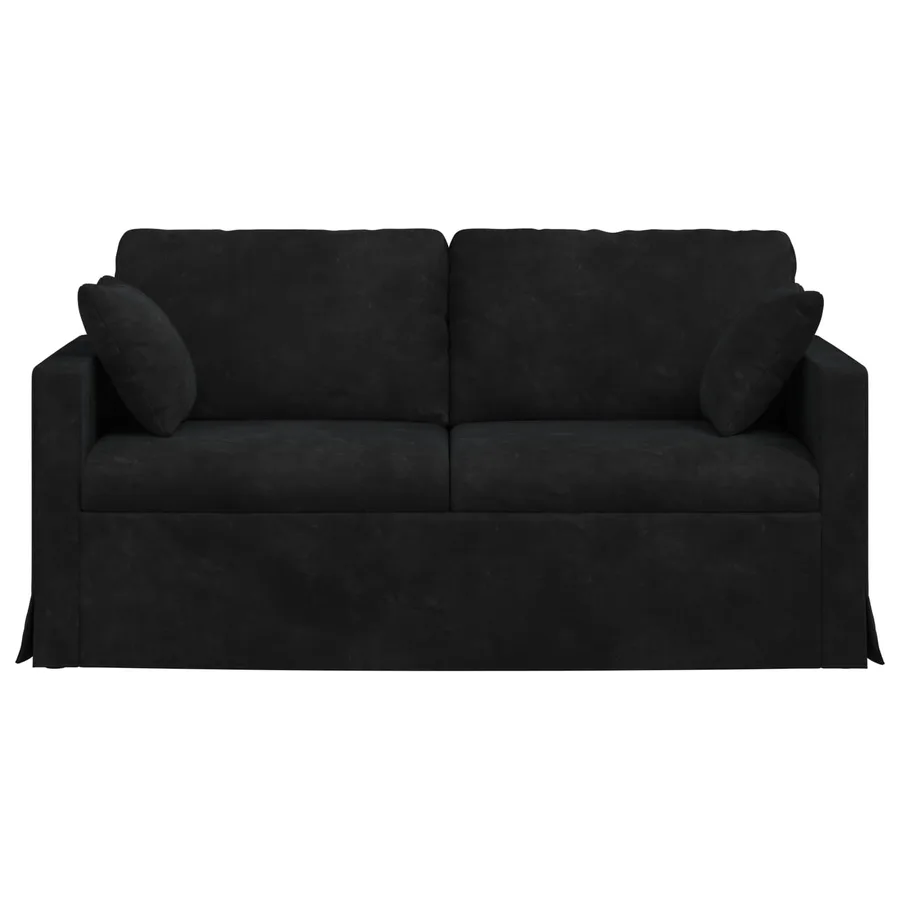 Canapé Noir 158 x 78 x 80 cm Velours - 4