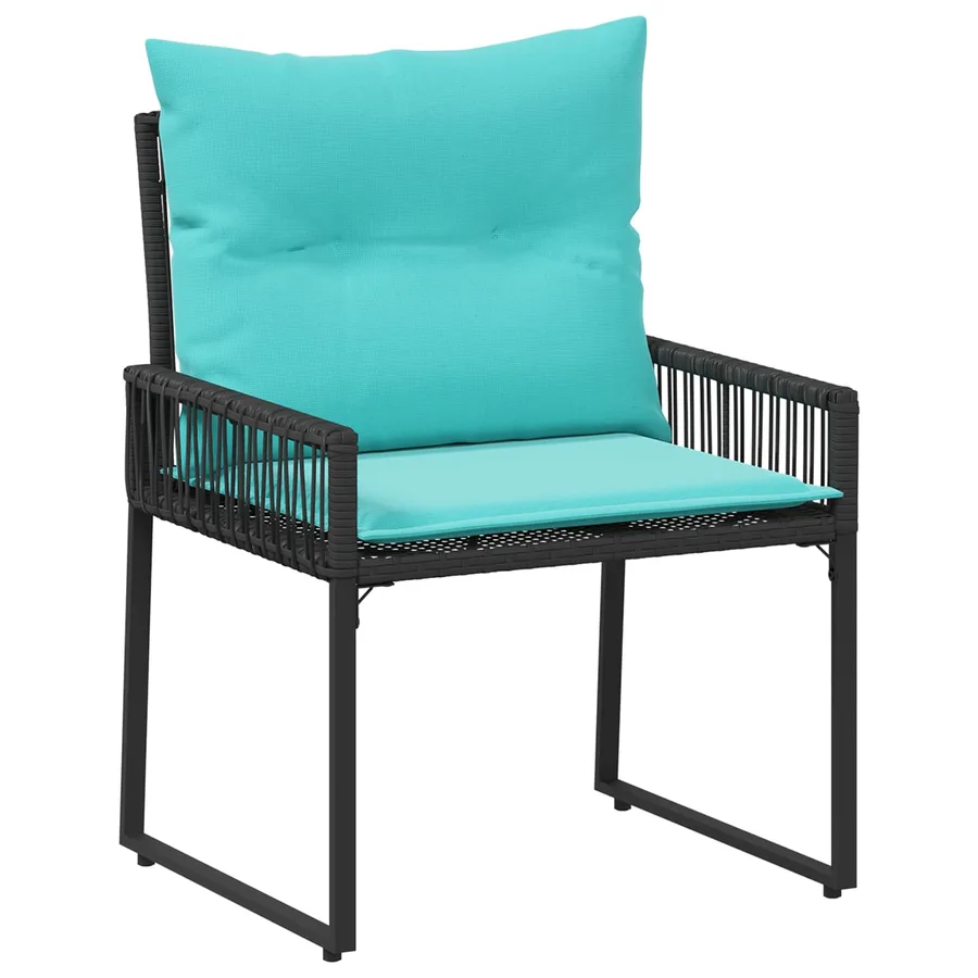 Ensemble de meubles d'extérieur 11 pcs Noir et turquoise - 5
