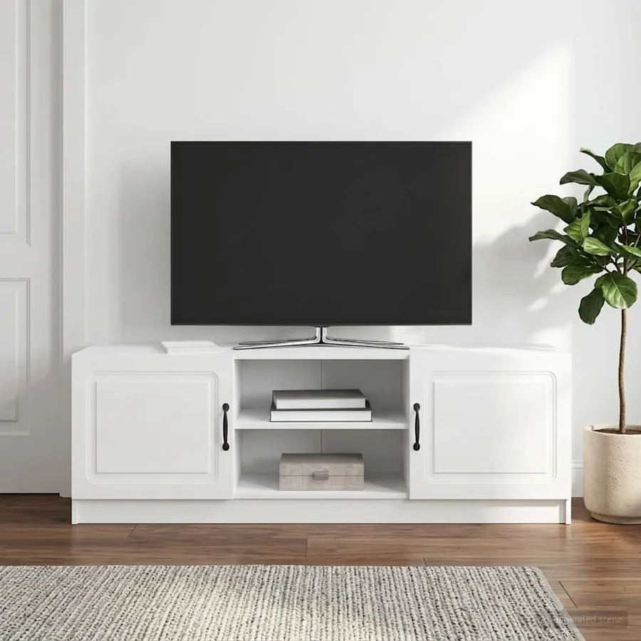 Meuble TV Blanc brillant 150 x 31 x 47 cm Bois d'ingénierie