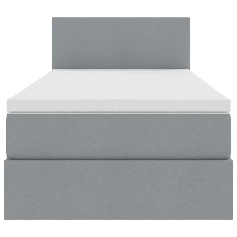 Lit avec rangement et matelas Gris clair 100 x 200 cm - 7