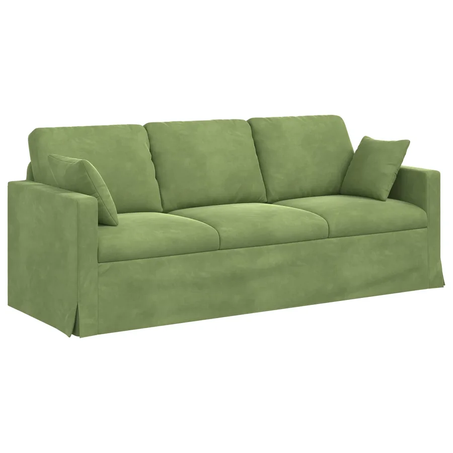 Ensemble de Canapés 2 pcs Vert clair 198 x 78 x 80 cm Velours - 5