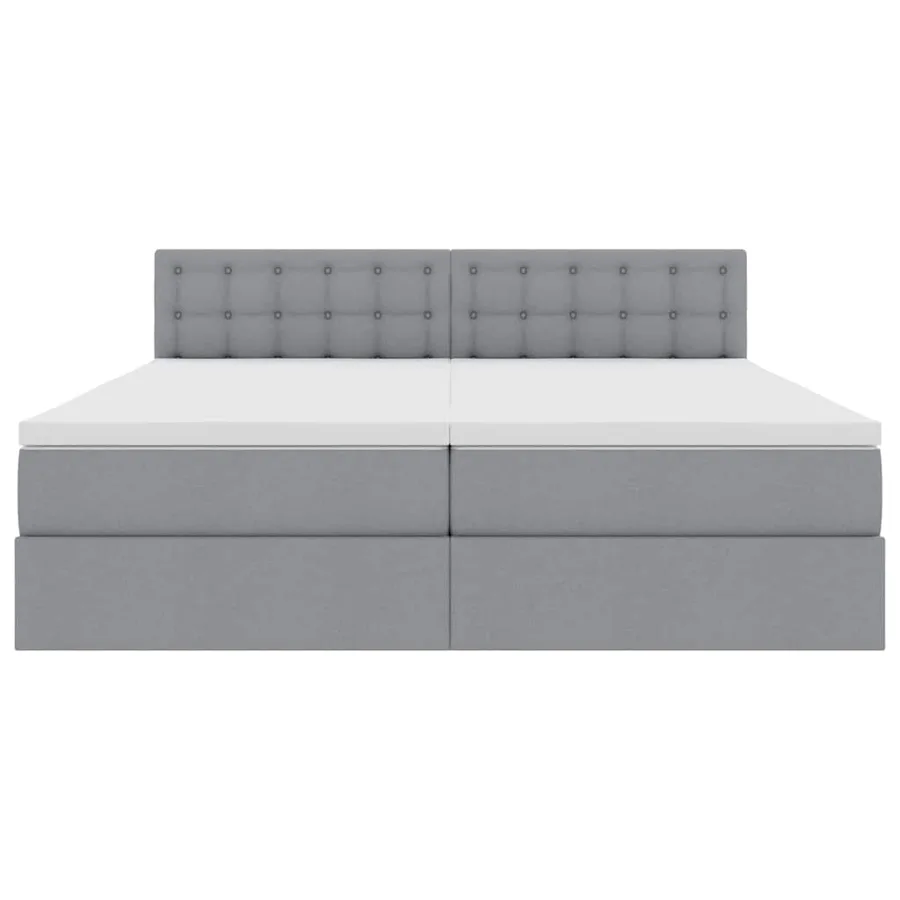 Lit de Rangement Gris clair 200 x 200 cm Cuir synthétique - 10
