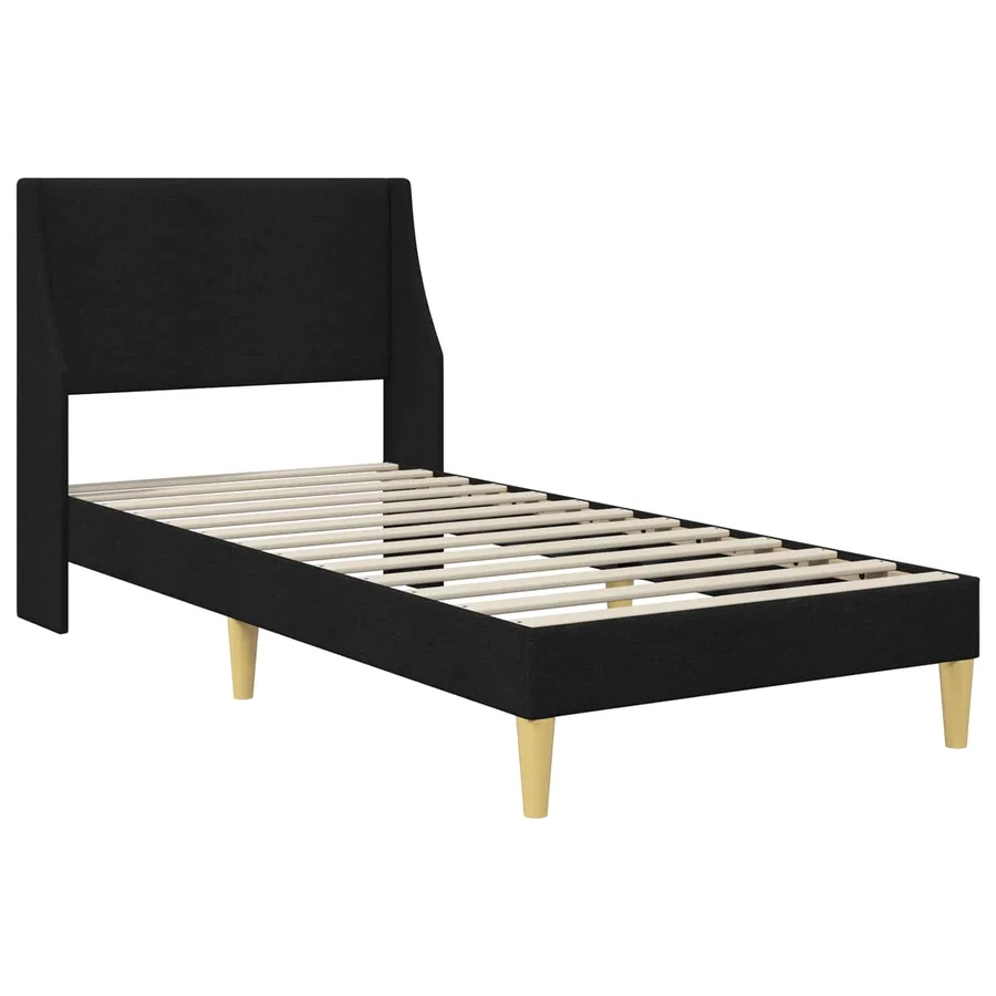 Cadre de lit avec matelas Noir 90 x 190 cm Polyester - 4