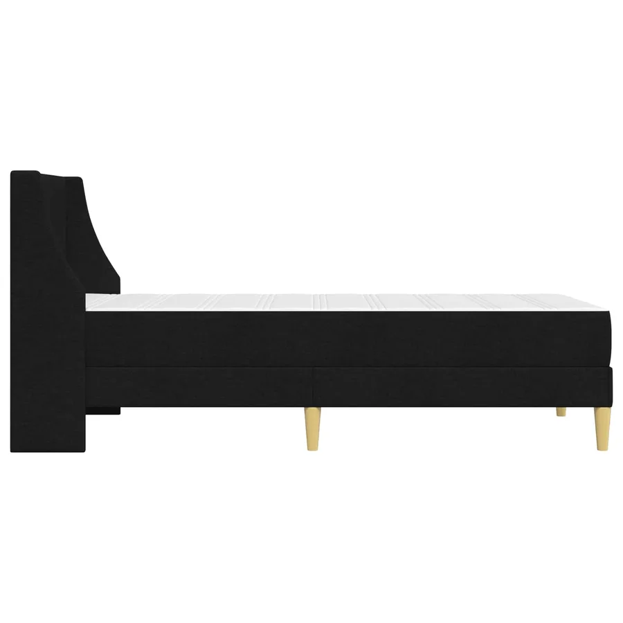Cadre de lit avec matelas Noir 90 x 190 cm Polyester - 7