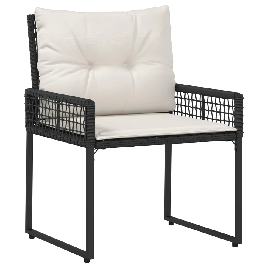 Ensemble de meubles d'extérieur 3 pcs Noir et Blanc - 4