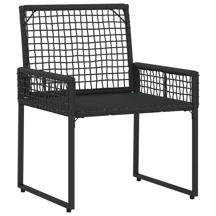 Ensemble de meubles d'extérieur 3 pcs Noir et Blanc - 5