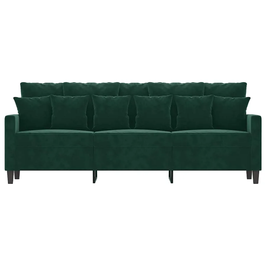 Canapé à 3 places Vert foncé 180 cm Velours - 3