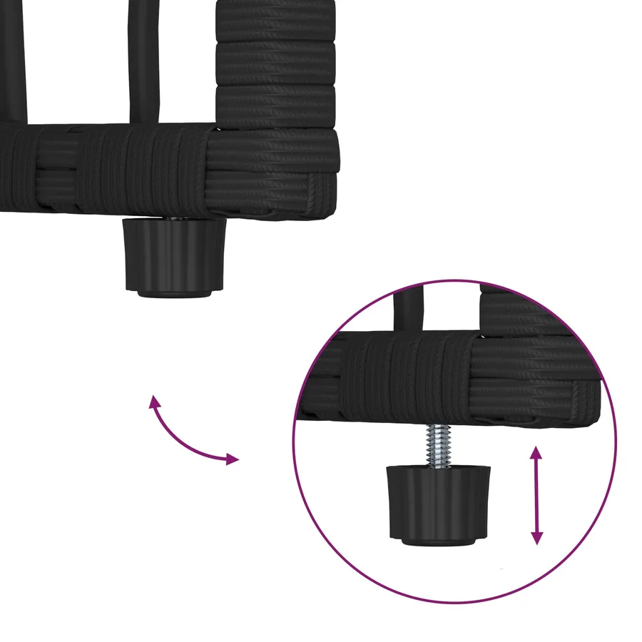 Ensemble de meubles d'extérieur 5 pcs Noir et Gris foncé - 14