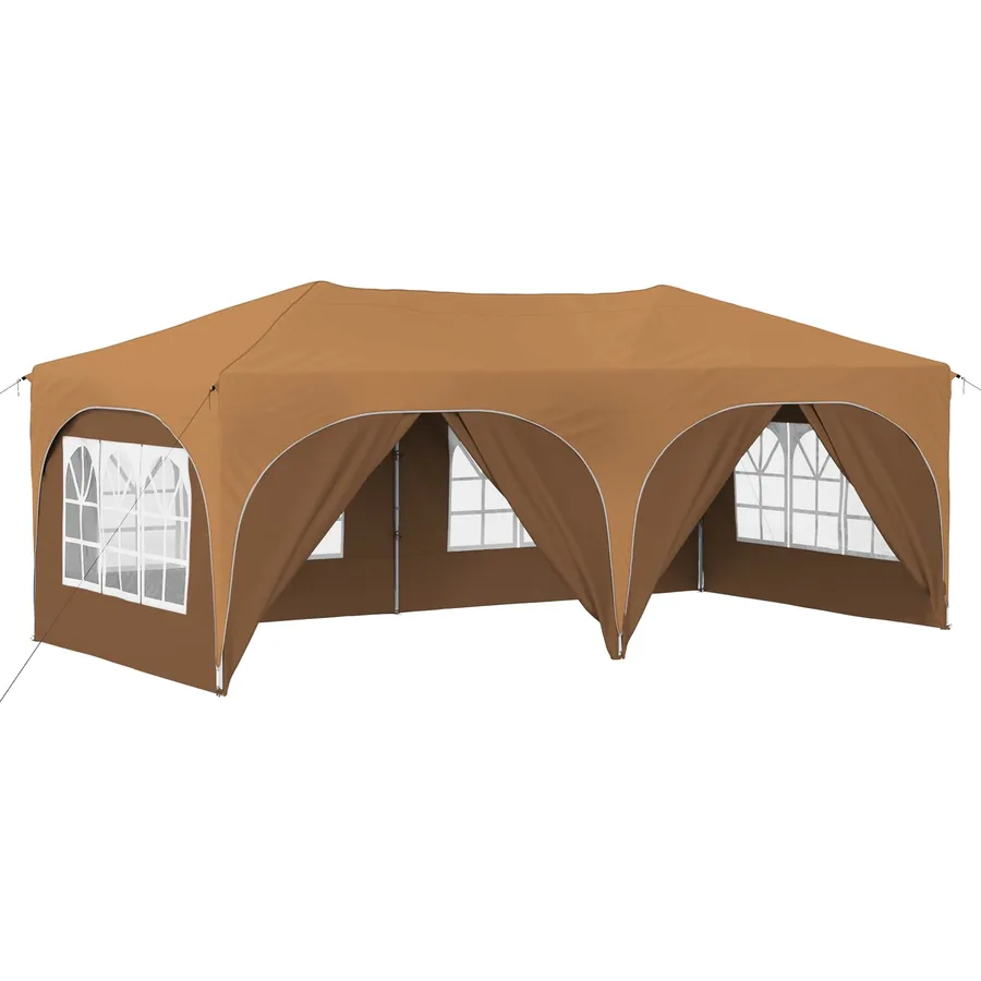 Tente de fête pop-up 575 x 288 x 245 cm Beige Tissu Oxford - 2