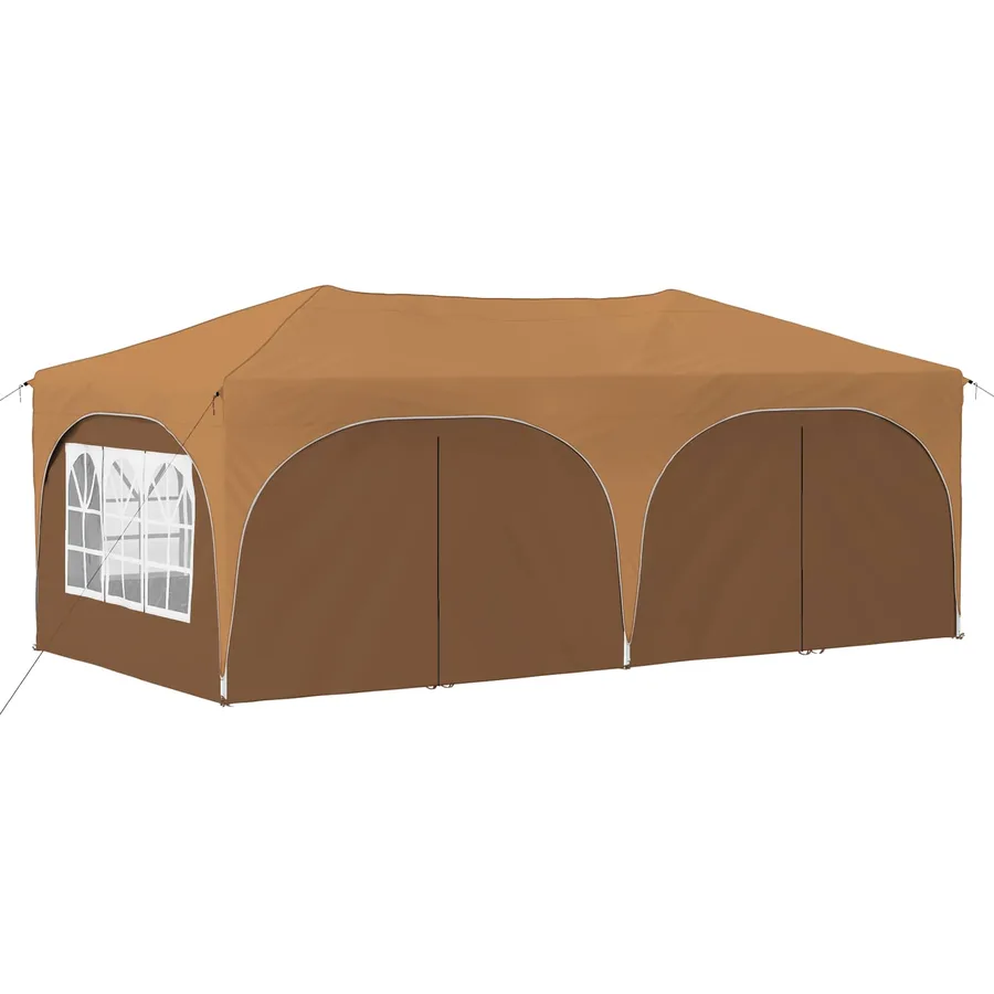 Tente de fête pop-up 575 x 288 x 245 cm Beige Tissu Oxford - 4