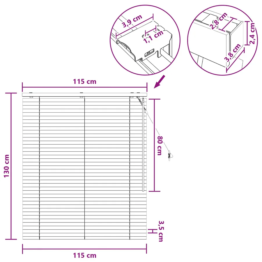 Store Vénitien Blanc 115 x 130 cm 35 mm - 9