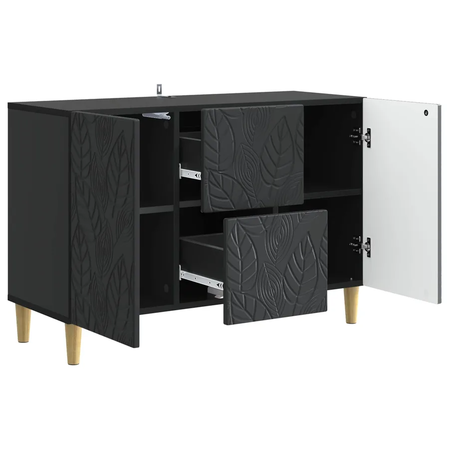 Buffet Noir 89 x 34,5 x 60 cm Bois d'ingénierie - 4