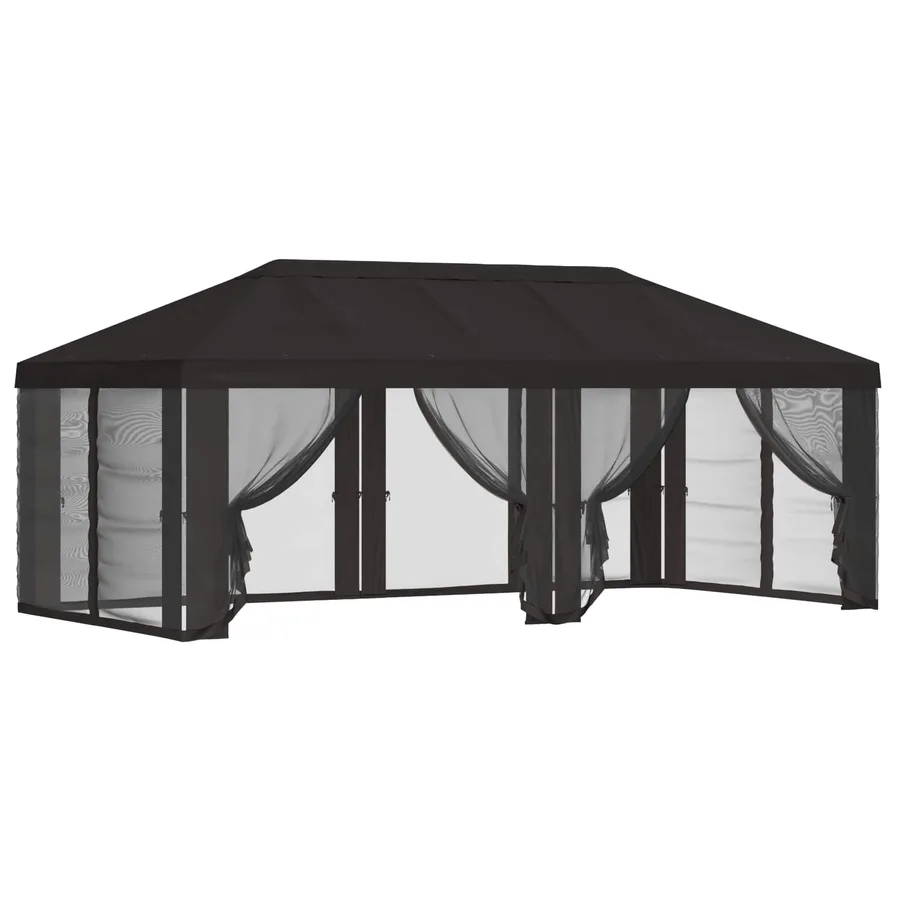 Housse de tonnelle avec murs latéraux 6 x 3 m Anthracite - 2