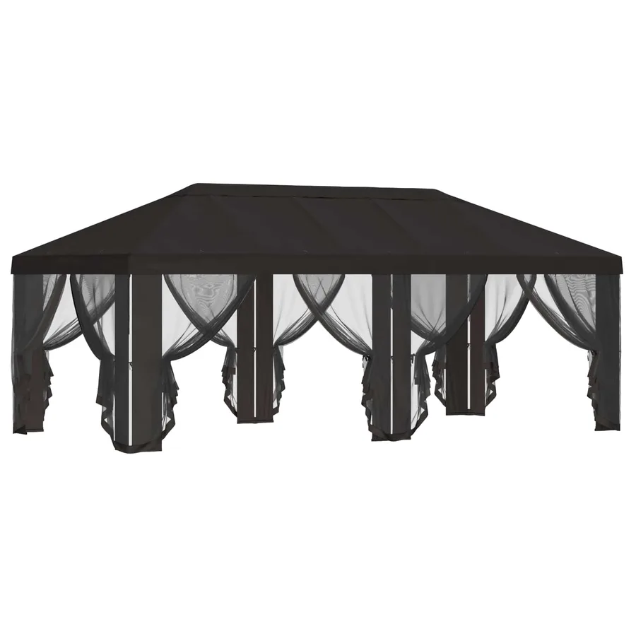Housse de tonnelle avec murs latéraux 6 x 3 m Anthracite - 4