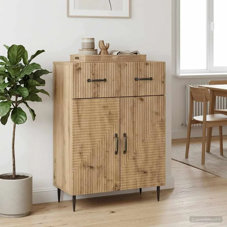 Buffet Chêne artisanal 66 x 34,5 x 89,5 cm Bois d'ingénierie - 4