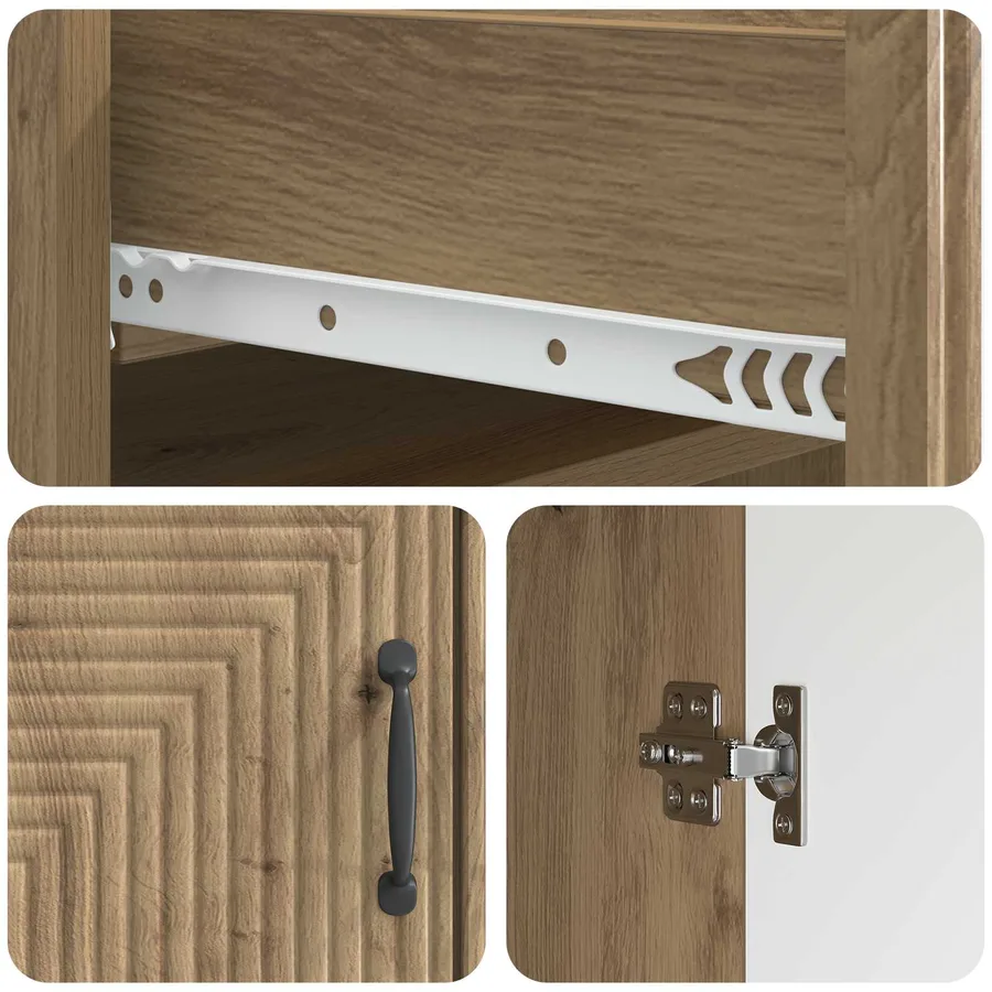 Buffet Chêne artisanal 66 x 34,5 x 89,5 cm Bois d'ingénierie - 9
