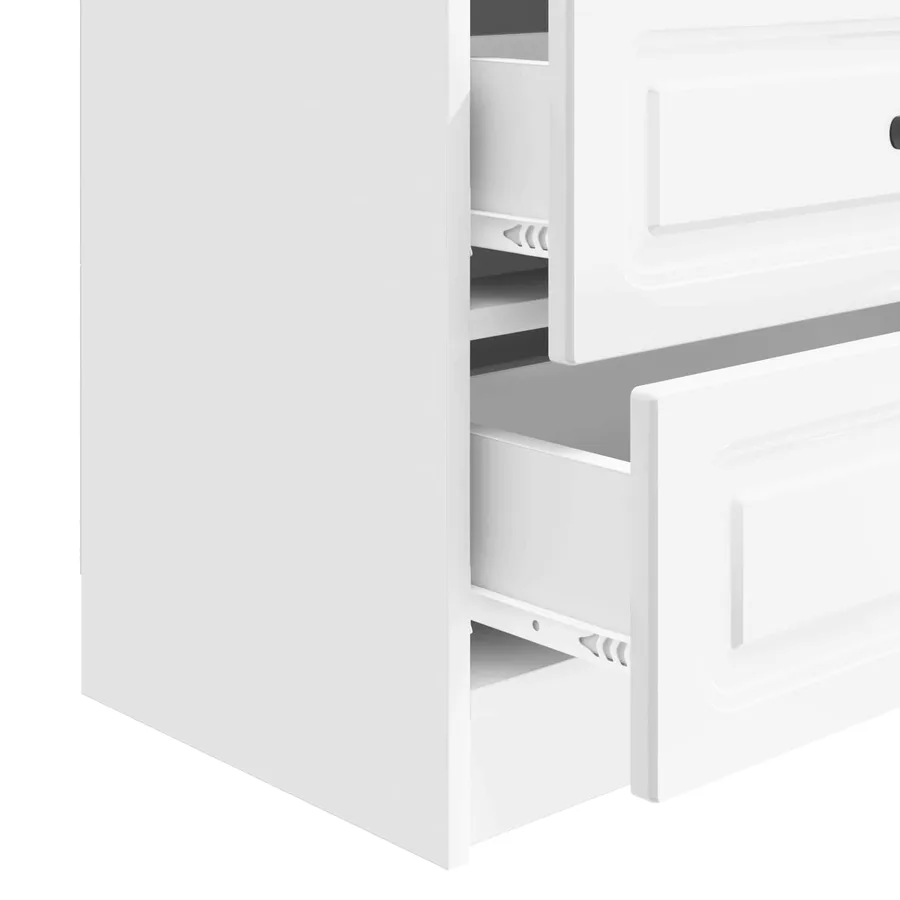 Cabinet de chevet Blanc brillant 62 x 34,5 x 44,5 cm - 9