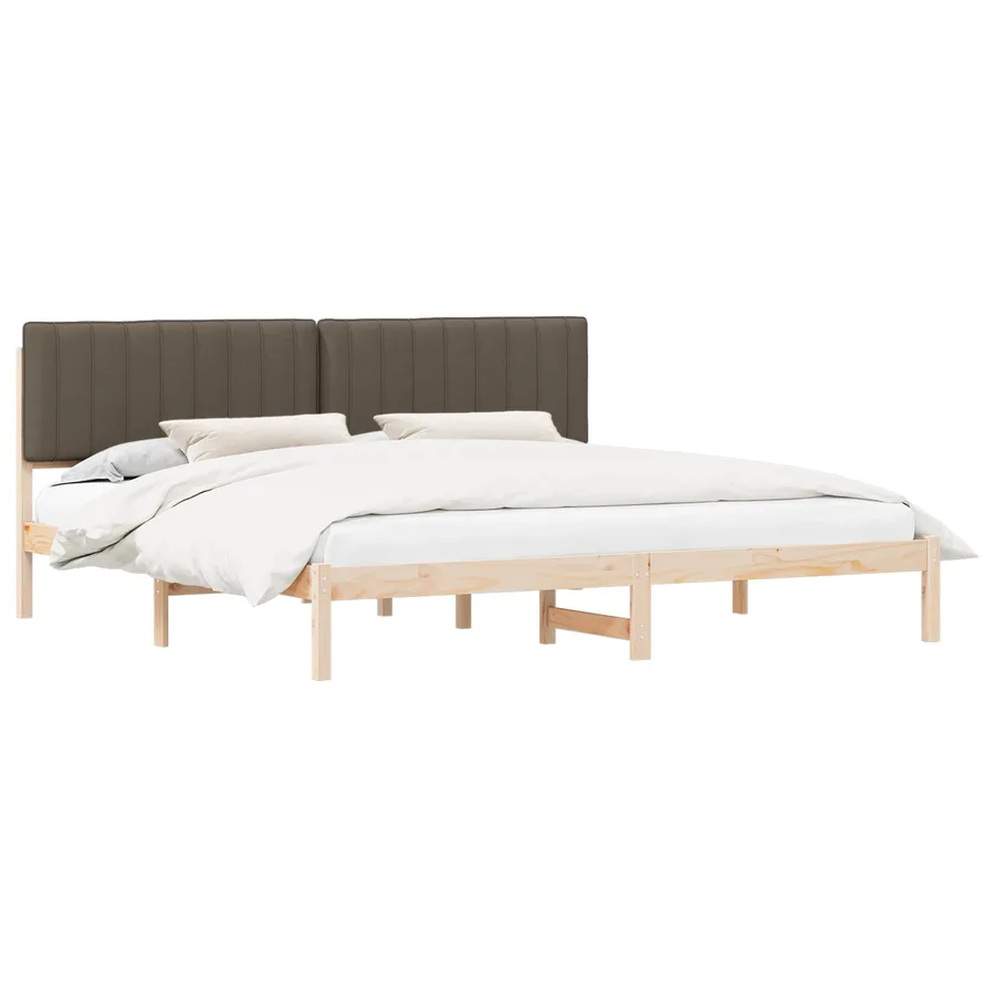 Cadre de lit avec tête de lit rembourrée Taupe 200 x 200 cm - 2