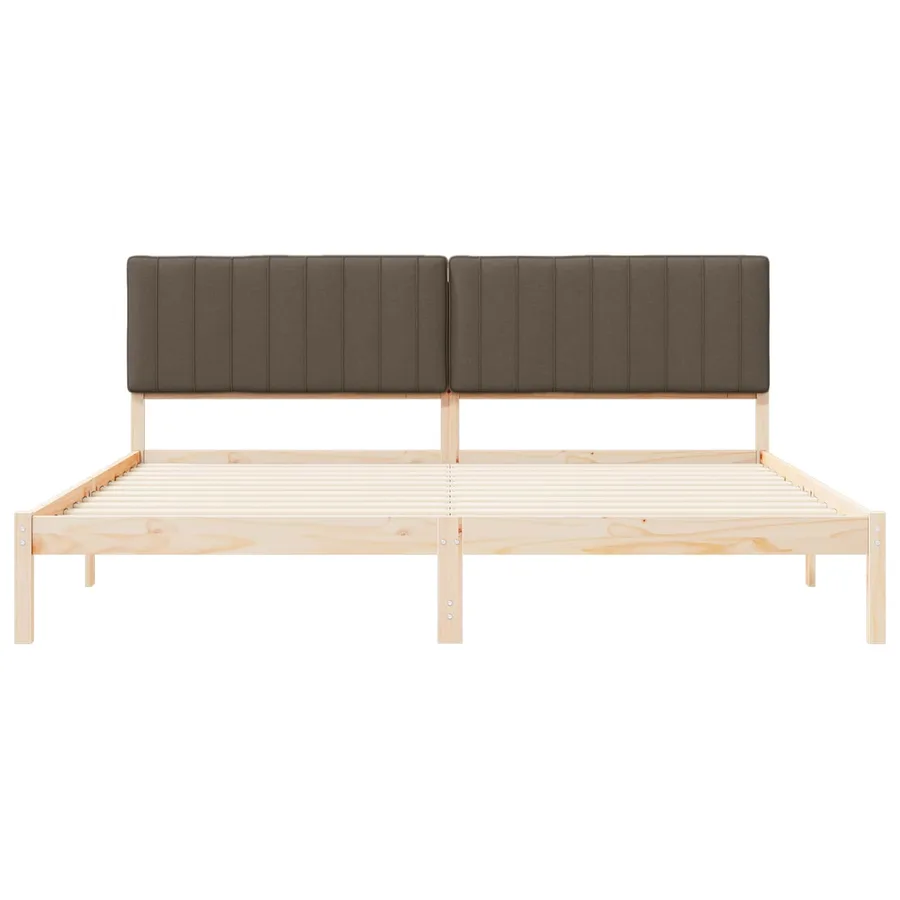 Cadre de lit avec tête de lit rembourrée Taupe 200 x 200 cm - 5