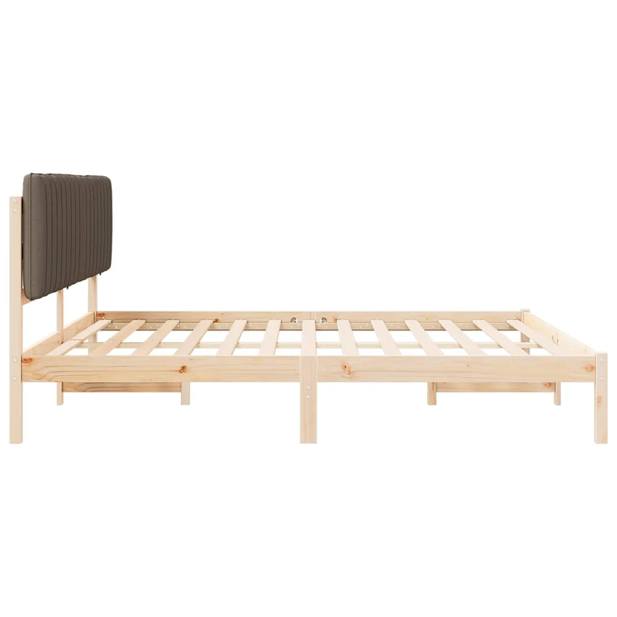 Cadre de lit avec tête de lit rembourrée Taupe 200 x 200 cm - 6