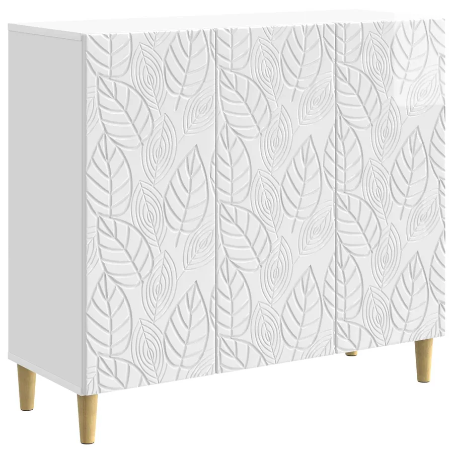 Buffet Blanc brillant 89 x 34,5 x 80 cm Bois d'ingénierie - 2