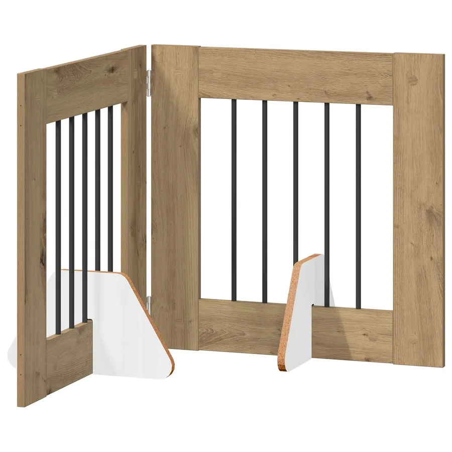 Porte de chien pliable avec supports 2 pcs Chêne artisanal - 2