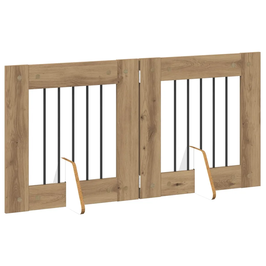 Porte de chien pliable avec supports 2 pcs Chêne artisanal - 3