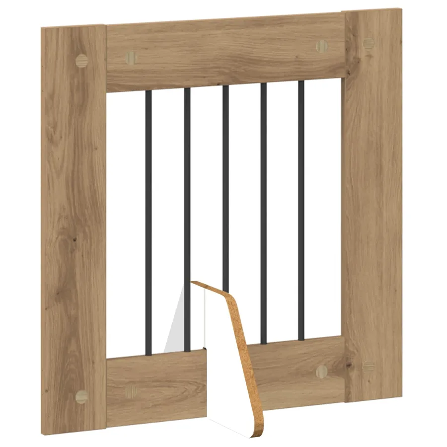 Porte de chien pliable avec supports 2 pcs Chêne artisanal - 4