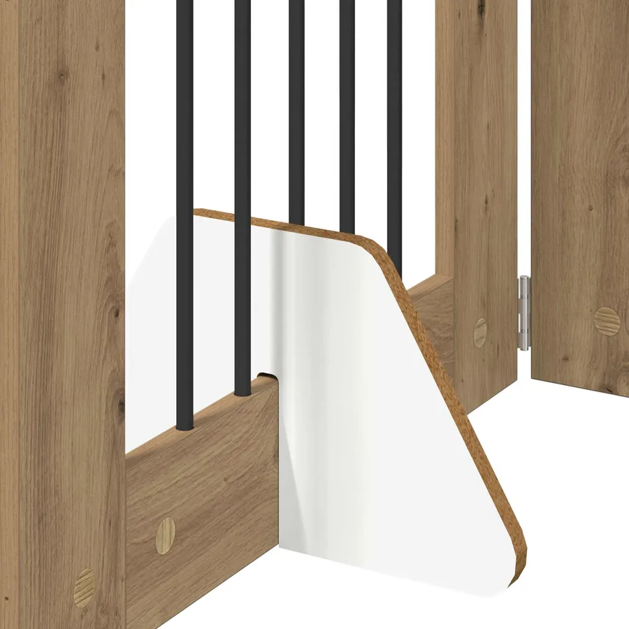 Porte de chien pliable avec supports 2 pcs Chêne artisanal - 6