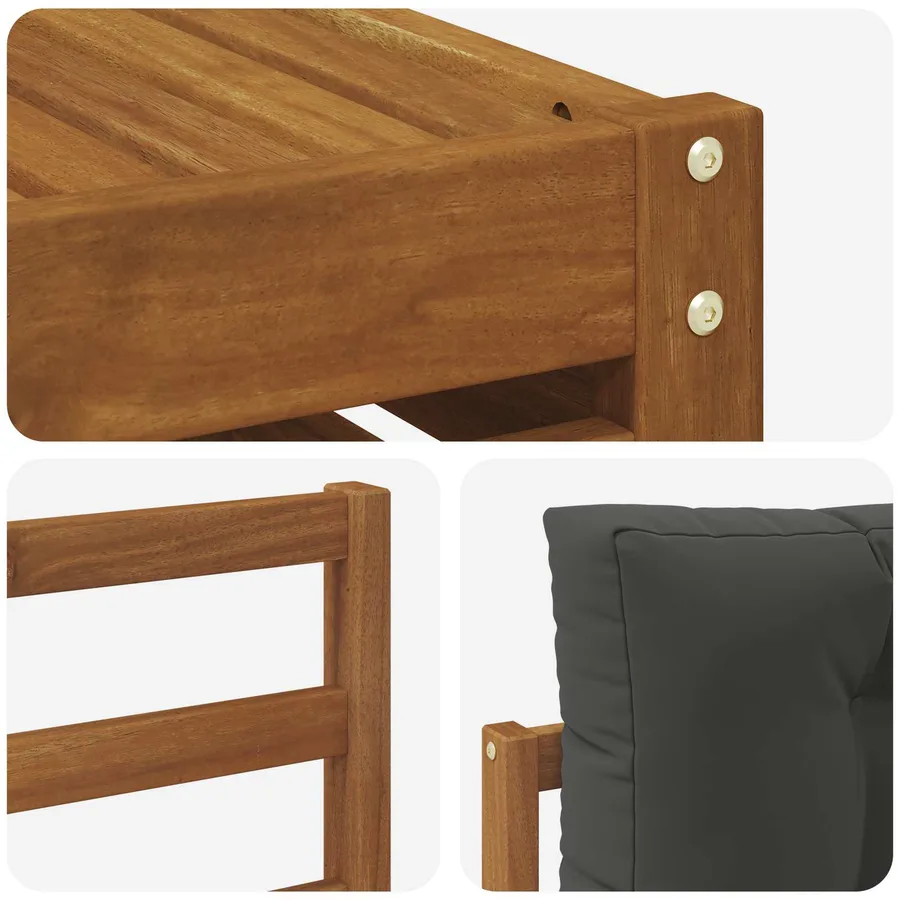 Ensemble de canapés d'extérieur 10 pcs Naturel et Anthracite - 7