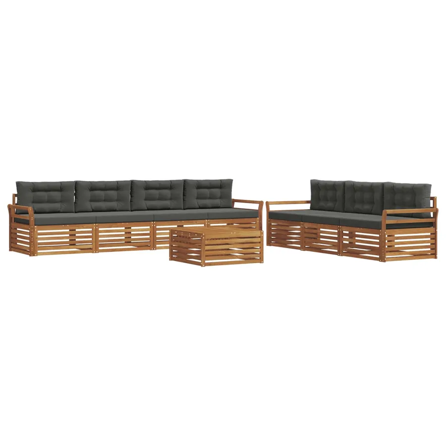 Ensemble de canapés d'extérieur 8 pcs Naturel et Anthracite - 2
