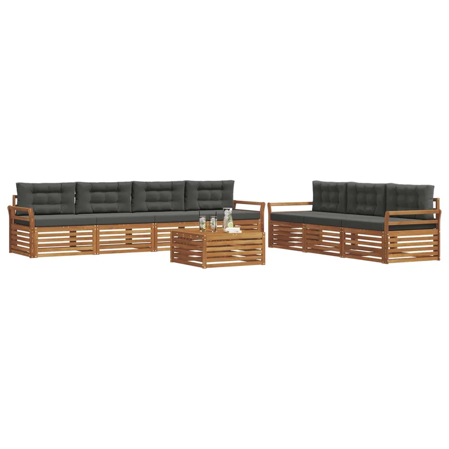 Ensemble de canapés d'extérieur 8 pcs Naturel et Anthracite - 3