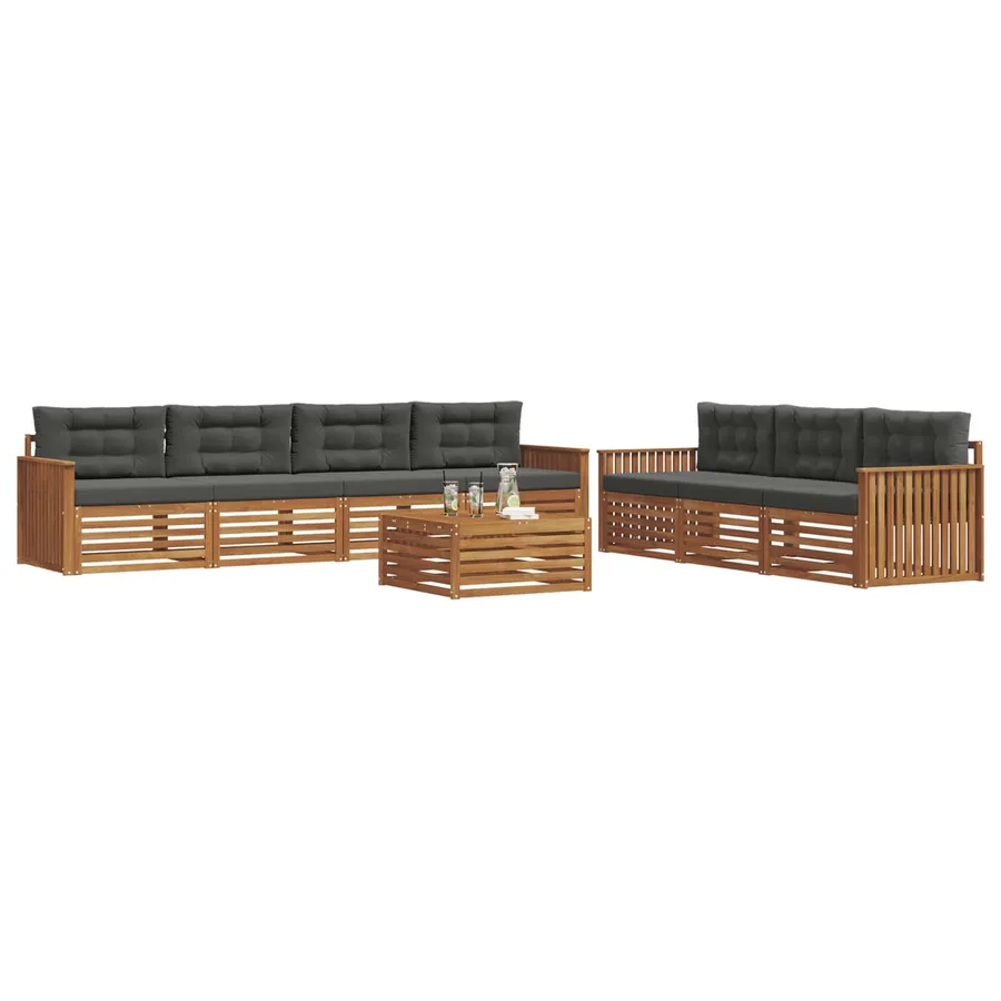 Ensemble de canapés d'extérieur 8 pcs Naturel et Anthracite - 3