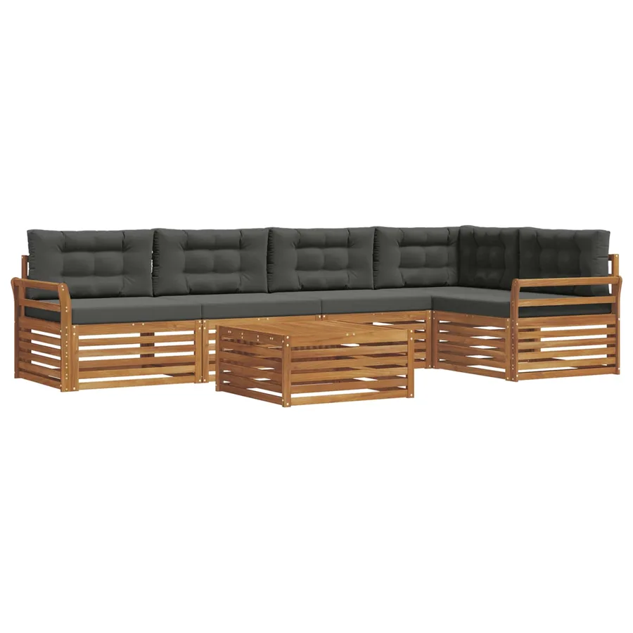 Ensemble de canapés d'extérieur 6 pcs Naturel et Anthracite - 2